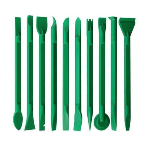 Image of Dual-Side 10-in-1 Plastic Laptop Opener, Mobile Repair Tools, Spudger Set, Smart phone Pry Tool Kit, Anti-Static Electronics, Tablet & Phone Opening Disassembly Kit (10 in 1 Opener - Green)
