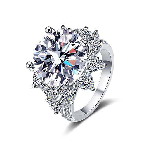 Bague Moissanite 10ct en Argent 925, l'Éclat d'un Anneau Fleur Somptueuse