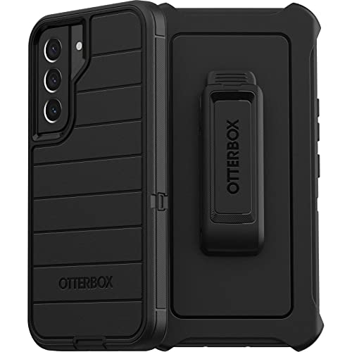 OtterBox Defender Series Case for Samsung Galaxy S22 (Only) – Holster Clip Included – Microbial Defense Protection – Non-Retail Packaging – Black