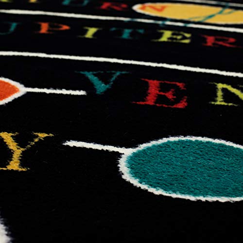 Mohawk Home Black Aurora Solar System Indoor Space Area Rug (5'X8') #TOP3