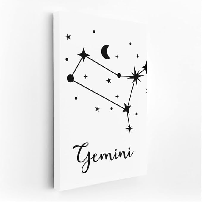 The Riddle of the Gemini Constellation: The Charm of the Zodiac Sign - Wall Art Print, Painting for Home Decor [Canvas 30x20]