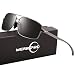 Sport Polarized Sunglasses For Men-wearPro Ultralight Rectangular Sunglasses Driving Fishing 100% UV Protection WP9006 (Black/Gun, 2.45)