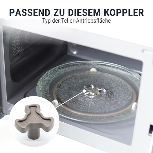 Drehteller Ø 245mm für Mikrowelle Glasteller Drehteller Ersatzteller Glasplatte Glasdrehteller für Mikrowellen Mikrowellenteller mit 3 Noppen