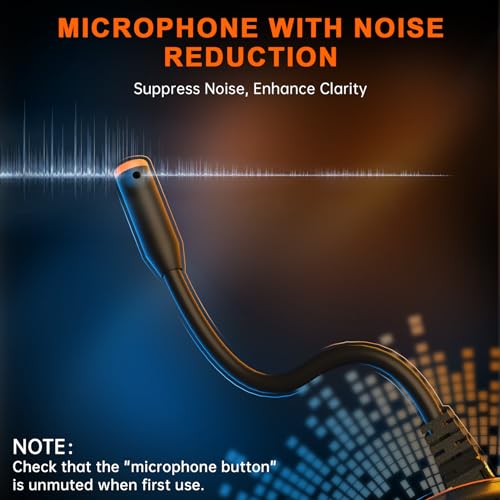 Image of Gaming Headset for Xbox Series X /S, Xbox One, PS5, PS4, PC with 7.1 Surround Sound, Wired Gaming Headphone with Noise Cancelling Mic, Dynamic RGB Light for Xbox Controller, Switch (Black Orange)