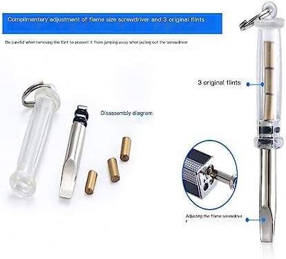 Accendino Da Donna A Striscia Lunga + Scatola, Accendino A Gas Butano In Metallo Con Coperchio Ribaltabile, Accendino Con Ruota Laterale, Miglior Regalo Per Uomini E Donne,Oro,Picturesque234