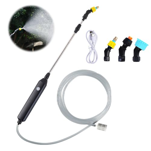Lotvic Akku Drucksprüher, Elektrischer Pflanzensprüher, Gartenspritze mit 3 Düsen, Drucksprüher Elektrisch Wiederaufladbare USB, Sprühgerät für Garten, Hof, Rasen und Unkraut