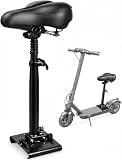 KALLAK Electric Scooter Seat Attachment, Fits 5'–7' Wide Scooter Decks with Downturned or Protruding Side Edges, Adjustable Height, Foldable Padded Seat, Black