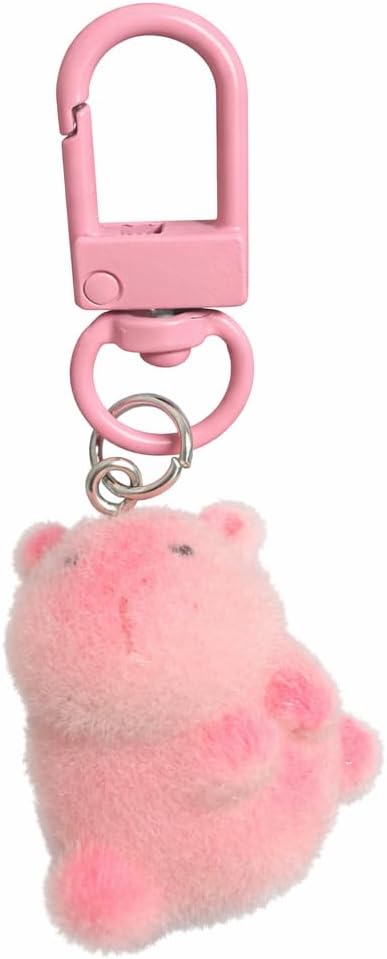 Capybara Keychain – Animal Keychains Bag Charms for Women with Pink Gradient Plush Design, Cute Key Chains Gifts for Girls, Friends，Sister and Animals Lovers