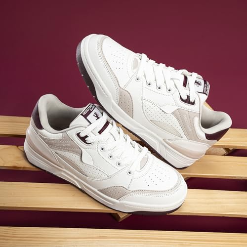 Image of Red Tape Women's Sneakers White Black Pu Round Toe Lace-Up