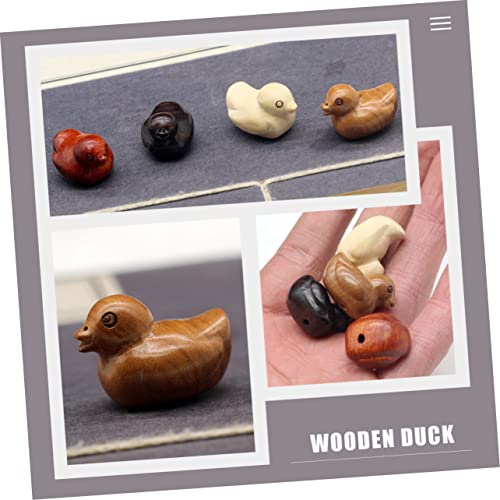4Pcs Wooden Duck Figurines Mini Animal Charms for Craft Making Hanging Ornaments, and Diy Decorations, Assorted Color, 2.5X1.8X1.7CM - Image 3