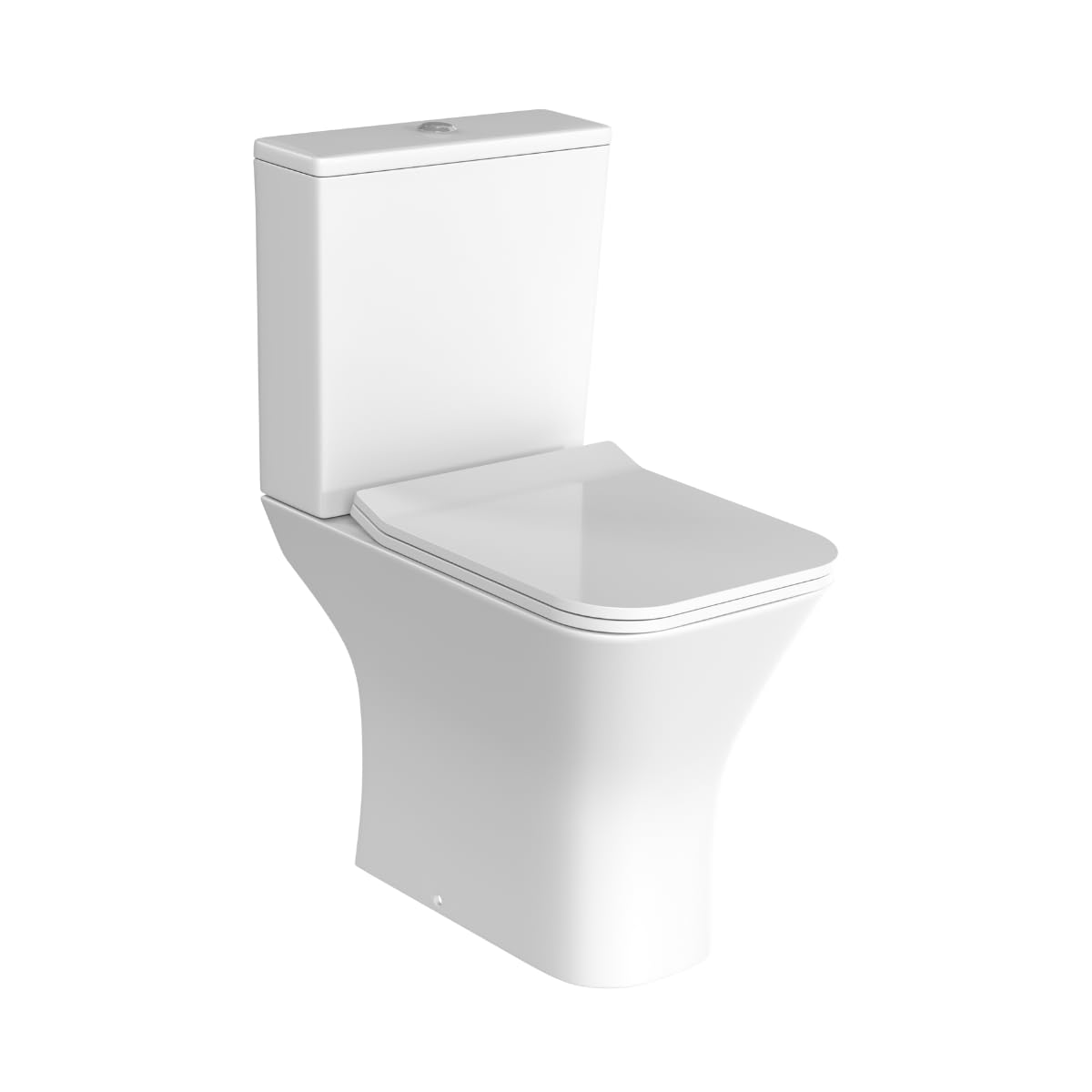 Wc Inodoro Completo Cuadrado con Sistema Rimless | Wc Completo Fondo reducido con Salida Dual y Asiento Amortiguado