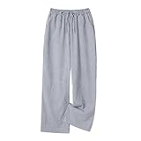 Ffnkrnfi Women's Wide Leg Elastic Plaid Trousers with Pockets - Casual for Summer Autumn Streetwear