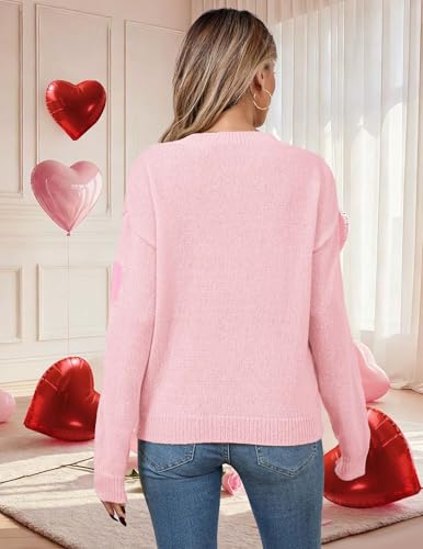 Image of Libsorge Womens Valentine Heart Sweater 2026 Valentines Day Trendy Cute Oversized Long Sleeve Pullover Sweaters