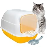 SELECTSHOP Arenero Inodoro Domo para Gato Cerrado Caja de Arena para Gatos con Tapa Y Puerta Abatible Antiolores Facil de...