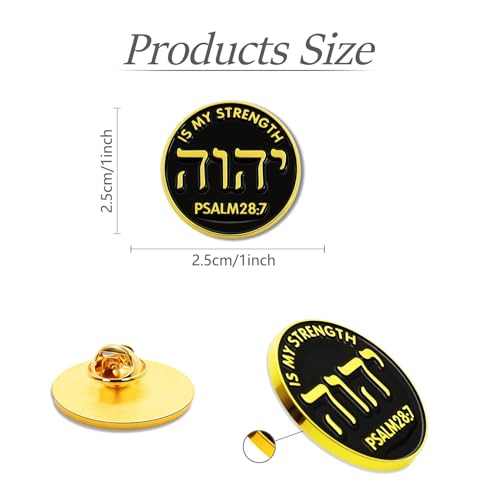 Image of Jw.org Lapel Pin 6 /12 /50 /100 Pcs (1 in) bulk Tetragrammaton Enamel Jehovah's Witnesses Hebrew Letters Round Religious Badge Pins for Men Women Clothes Bags Hats