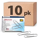 Officemate Giant Paper Clips, Pack of 10 Boxes of 100 Clips Each (1,000 Clips Total) (99914)