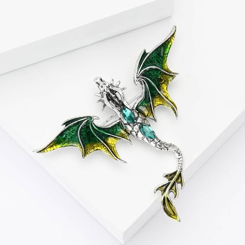 Image of Dragon Brooch for Men Suit Lapel Enamel Pins for Suits Fashion Accessories Shirt Clip
