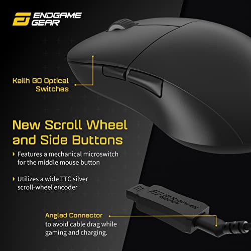 Image of ENDGAME GEAR XM2we Wireless Gaming Mouse, Programmable Mouse with 5 Buttons and 19,000 DPI, Black
