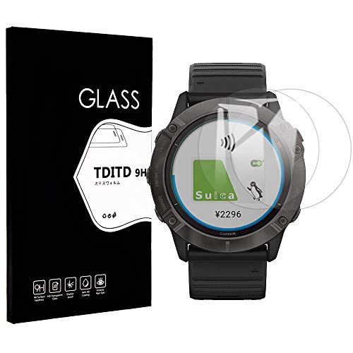 2枚入 Garmin Fenix 6x/Fenix 6x pro/Fenix 6x pro solar/tactix Delta 強化ガラス 液晶保護フィルム ガラスフィルム