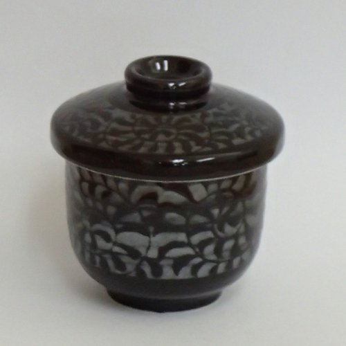 美濃焼 蒸し碗 黒釉