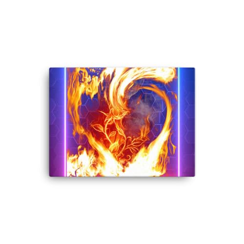 Tableau Amour Love Coeur KFIODO 12x16 Pouces - Toile Murale Salon et Idée Déco Maison