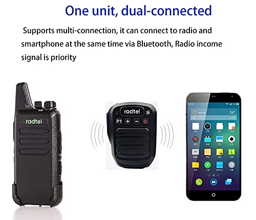 Two Way Radio Wireless Bluetooth Handheld Speaker Mic, Shoulder Microphone Compatible With Baofeng Uv-5R Uv-82 Bf-F8Hp Kenwood Btech Walkie Talkie Accessories #TOP1