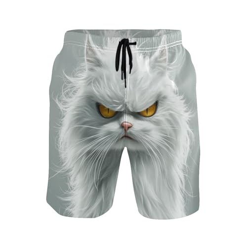 Short de plage homme motif chats angora idéal pour vos vacances au soleil