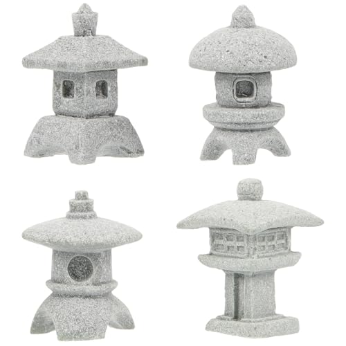 Yardwe Lanterna in pietra giapponese Mini Pagoda 2.1 Pollice Zen Giardino Statua Per Bonsai Micro Paesaggio Decorazione