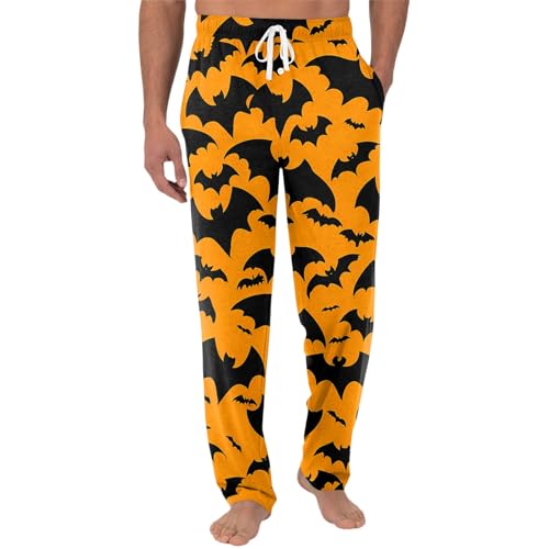 DuDubaby Halloween Pajamas Men's Colorful Tie Dye Pajama Pants Soft Comfy Sleep Lounge Lightweight Pjs Bottoms with Pockets