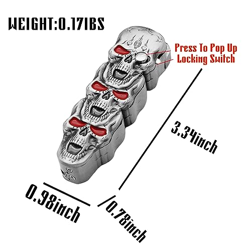 Encendedor de llama tipo soplete diseño calavera metálica miniatura 4