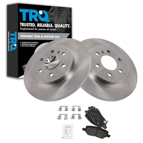 Image of TRQ Rear Brake Pad and Rotor Set Ceramic Solid Rotors | For 2006-2007 Buick Terraza 2006-2008 Chevrolet Uplander 2006-2007 Saturn Relay