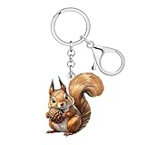 LONYOO Porte-clés écureuil mignon en acrylique, porte-clés en forme d'écureuil, cadeau...