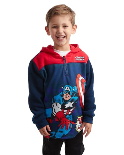 Image of Marvel Toddler Boys Quarter Zip Hoodie Fleece Graphic Pullover Hoodies