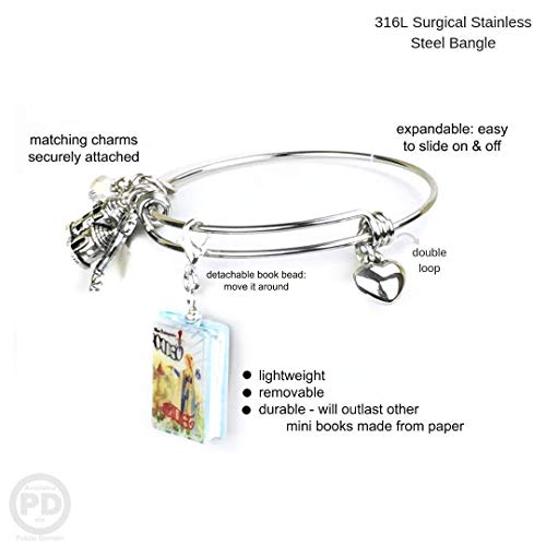 Romeo And Juliet William Shakespeare Clay Mini Book Expandable Stainless Steel Bangle Bracelet #TOP4
