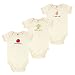 Touched by Nature Baby Organic Short Sleeved Bodysuit 3 Pack, Tomato, 3-6 Months