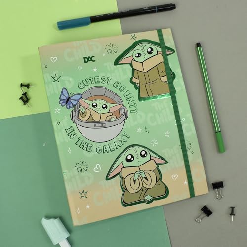 Fichário Colegial DAC com Fechamento Elástico - Baby Yoda