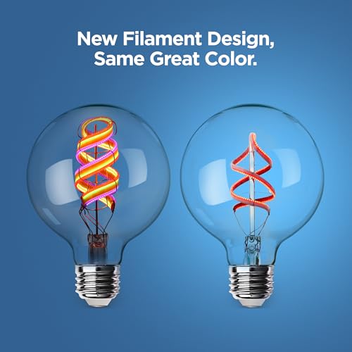 Feit Electric 60 Watt Equivalent Smart Filament Globe Bulb, Spiral Filament WiFi Dimmable, Works with Alexa and Google Assistant No Hub Required, G30 Vanity LED Smart Light Bulb G3060/RGBW/FIL/AG by Feit Electric - Image 3
