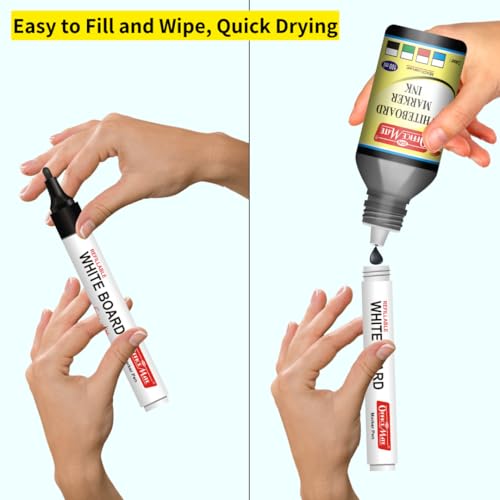 Image of Soni Officemate Whiteboard Marker Ink -100ml | Pack of 4 (Black)| Bright, Smooth & Long-Lasting Ink | Easy Wipe, Eco-Friendly