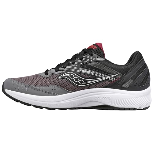 Saucony Men's Cohesion 15 Sneaker, Charcoal/Red, 12