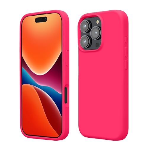 kwmobile Handyhülle für iPhone 16 Pro Hülle, für iPhone 16 Pro Case - Hülle Silikon - kabelloses Laden - Neon Pink