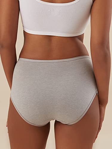 Image of NYKD NYP036 High Rise Stretch Cotton Full Coverage Full Brief with Ultrasoft Exposed Waistband-Pack of 3