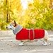 Geyecete Corgi Sweater for Dogs Corgi Coat for Dogs Winter Coat with Padded Fleece Lining and high Collar,Dog Snowsuit mini Corgi Sweater-Red-M