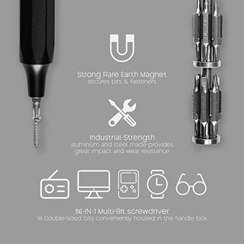 36-In-1 Pocket Screwdriver, Small Screwdriver Set, Electronics Maintenance Screwdriver Set Kit, S2 Steel Bit Mini Screwdriver Set, Manual Screwdriver Set #TOP3