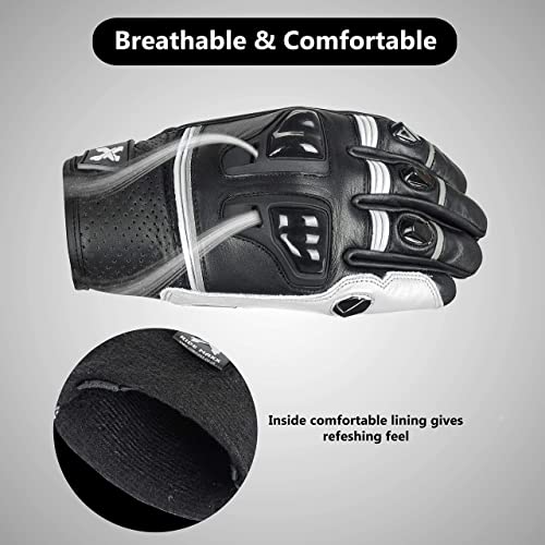 RideMaxx Guanti da moto in pelle di alta qualità