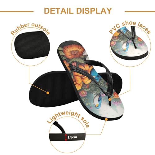 Flower Bird Flip Flop Beach Summer Casual Sandal for Women & Men Shower Shoes 208568552