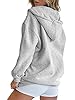 Niceyoeuk Women 's Oversized Zip Up Hoodies Sweatshirts Y2K Baggy Loose Zipper Hooded Pullover Jackets Coat with Pockets (Grey, M) #1