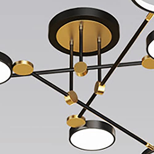 Plafonnier LED géométrique doré 75cm pour sublimer l'ambiance de votre salon moderne - 7