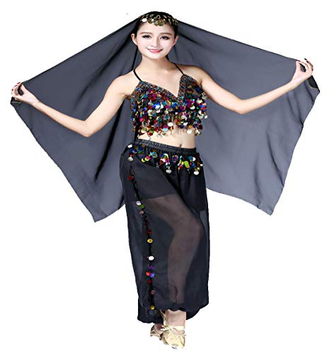 Mrotrida Women's Belly Dance Big Headscarf Indian Tribal Chiffon Veil Gypsy Scarves Dance Shawls3