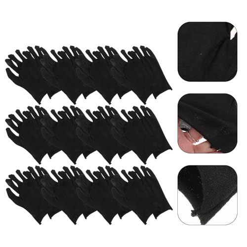 Guantes de algodón negro gruesos para trabajo con protección de corte industrial 7
