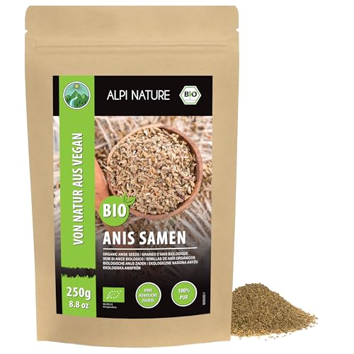 Alpi Nature Anis Entier BIO 250g, Anis Vert en Graines Entières pour Thé et Cuisine